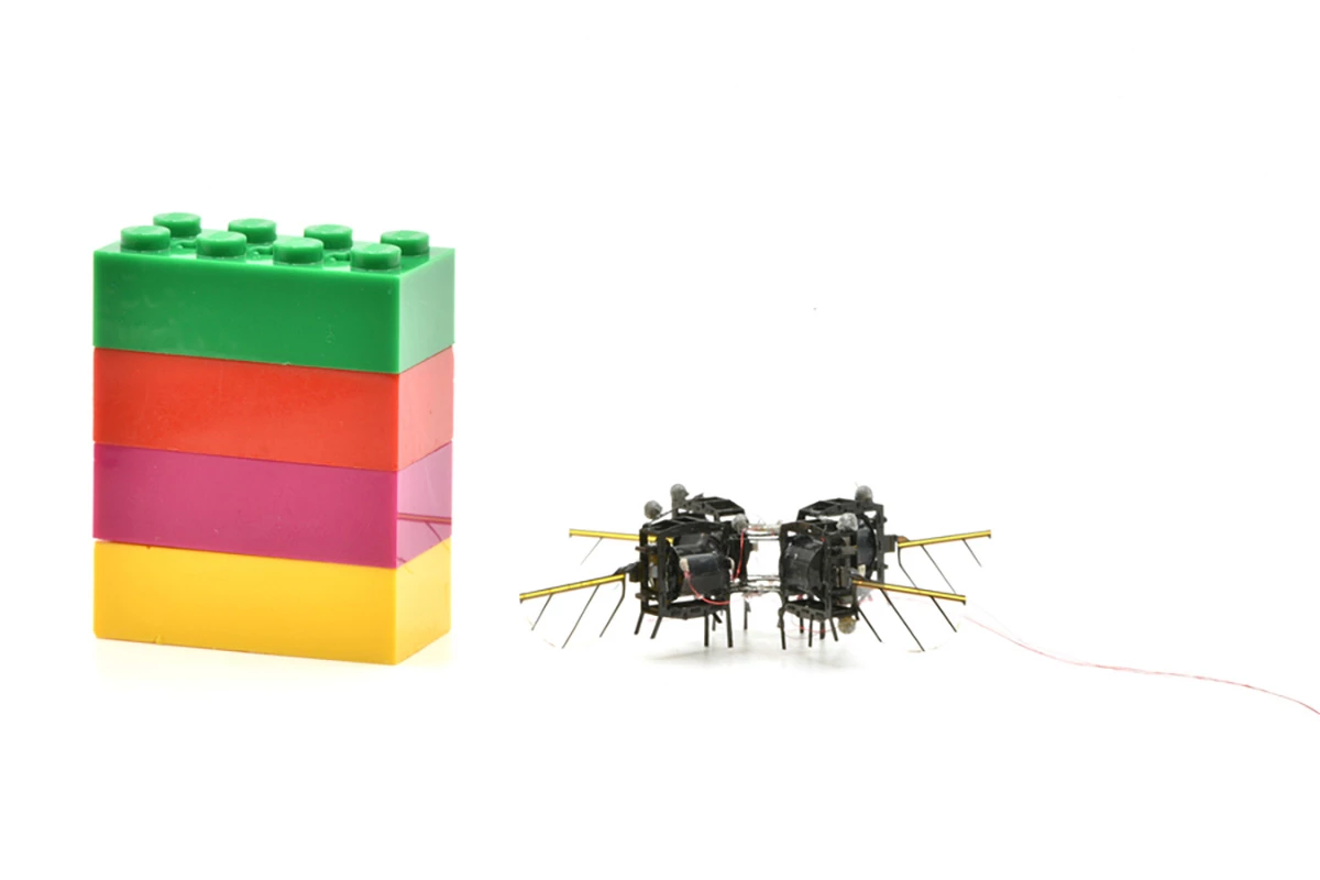 Each bot fits in a 1.575-inch square area, and has just four wings instead of the usual eight seen in previous microbot designs