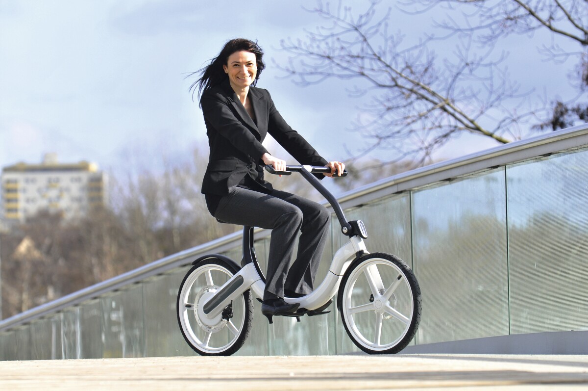 VW's Bik.e, an electric bike that folds to the size of a spare tire.