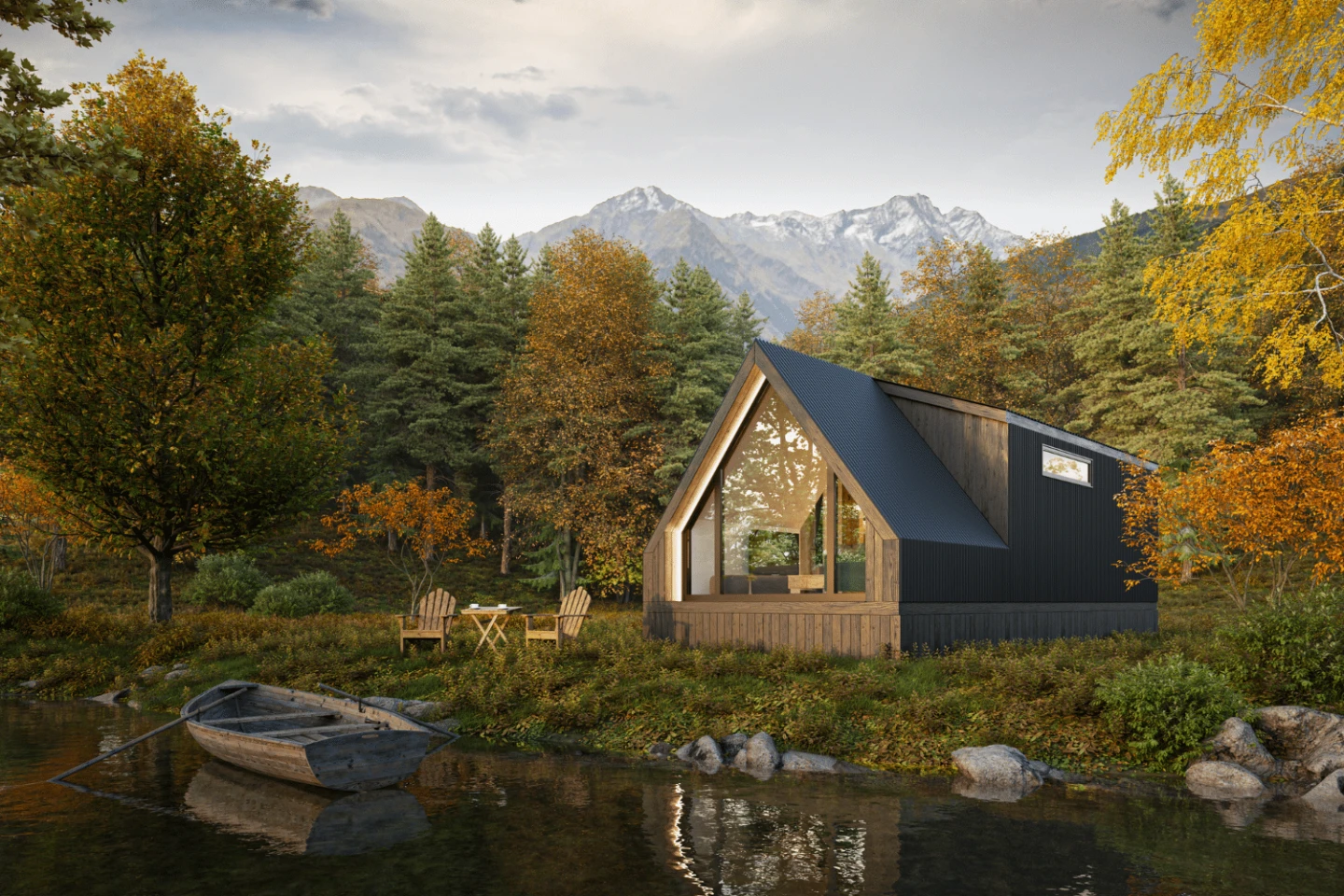A-frame tiny house makes room for a family of four