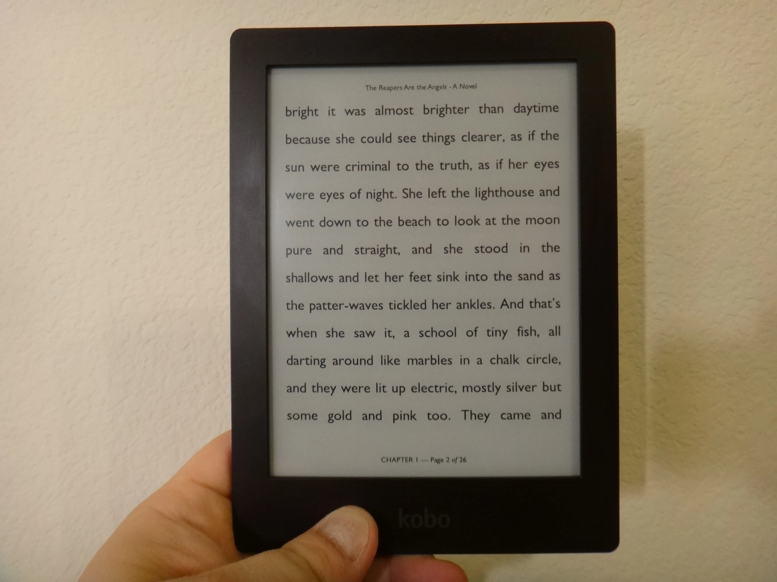 Kobo has built in a wide selection of customization options for the text, including sliders for font size, line spacing, margins, sharpness, and weight, plus 11 different fonts to choose from