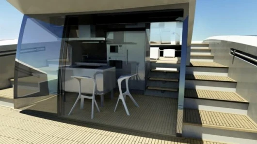 The A0 from Ubica: kitchen opens out onto the rear deck