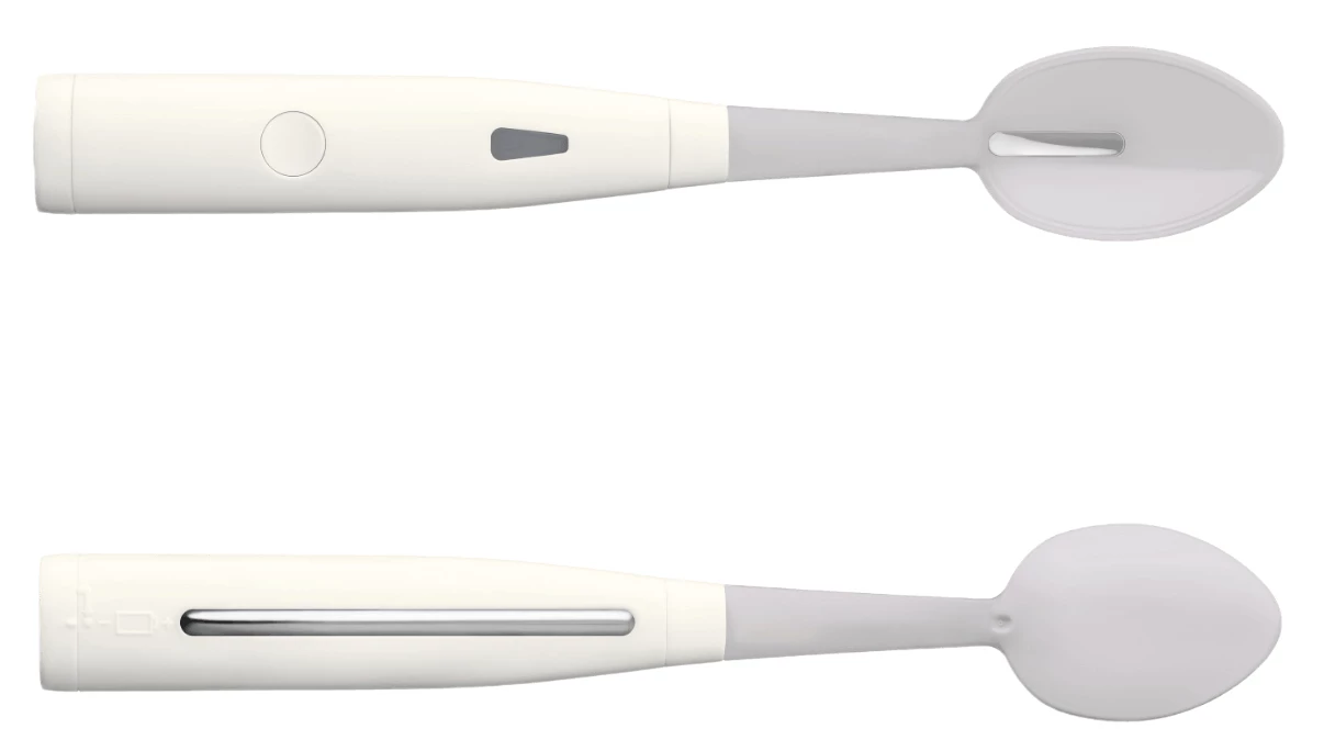 Top and bottom views of the Electric Salt Spoon