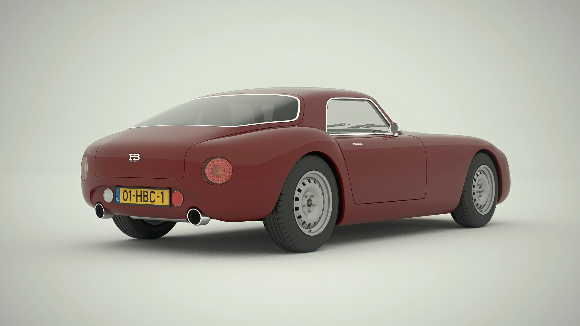 A maroon Coupé