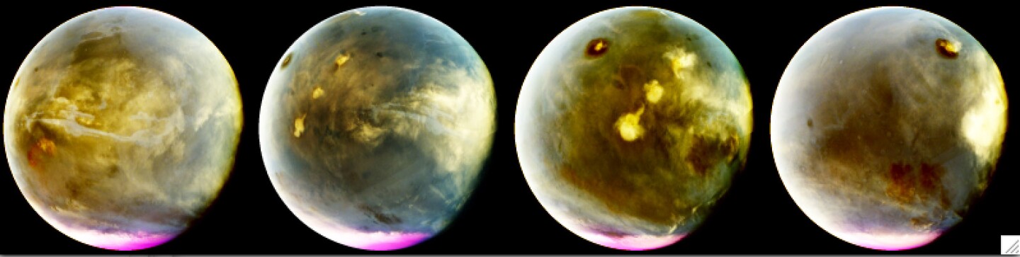 Images of clouds rapidly gathering over Martian volcanoes as seen by MAVEN on July 9 - 10, 2016