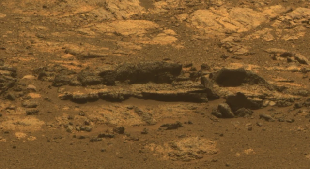 Panoramic view of Martian rock outcropping
