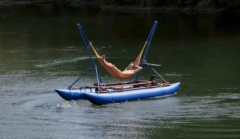The MelloShip combines the relaxation of a hammock with the relaxation of bobbing on the water