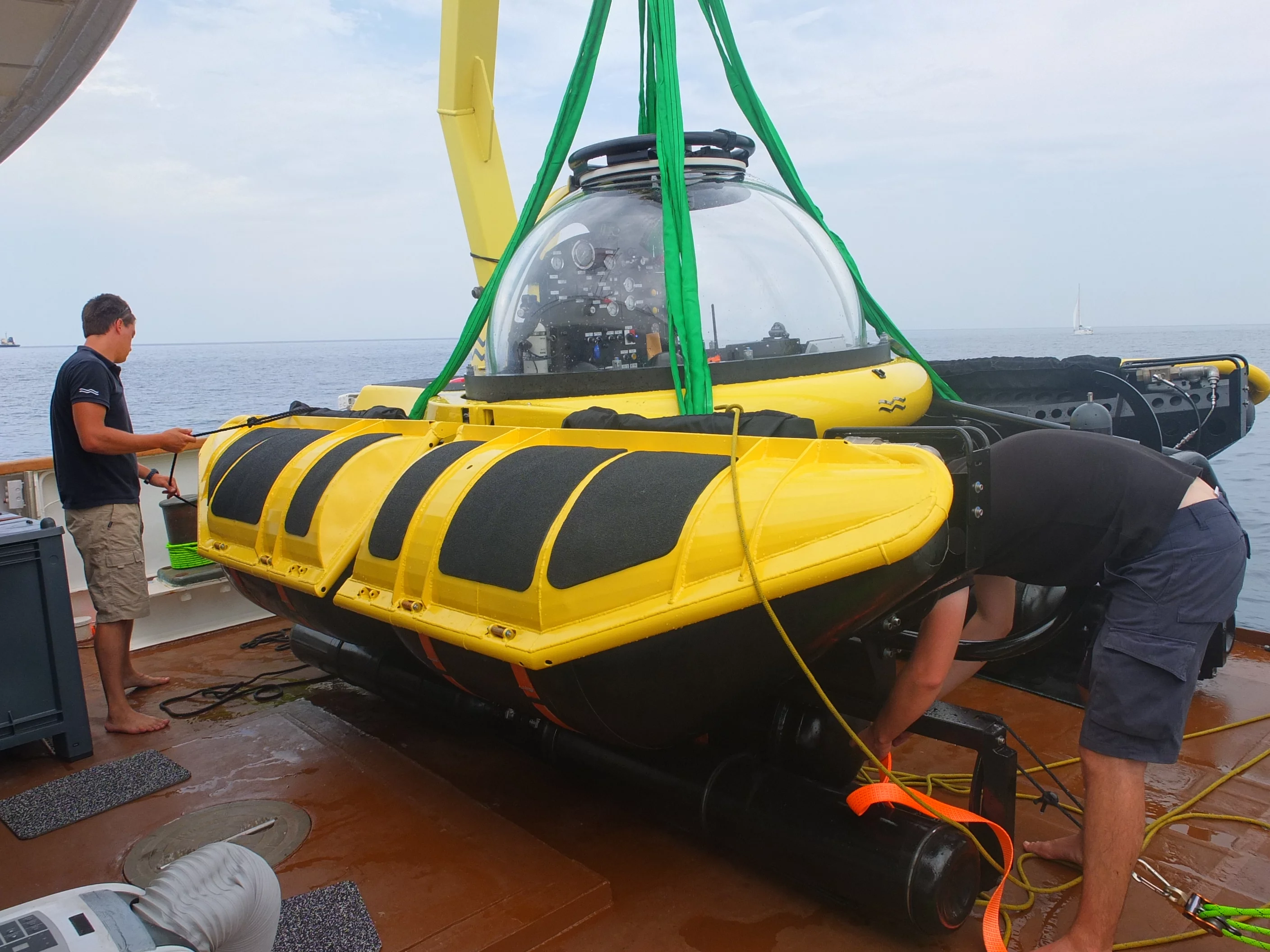 The vehicle seems larger aboard the yacht (Photo: James Holloway/Gizmag)