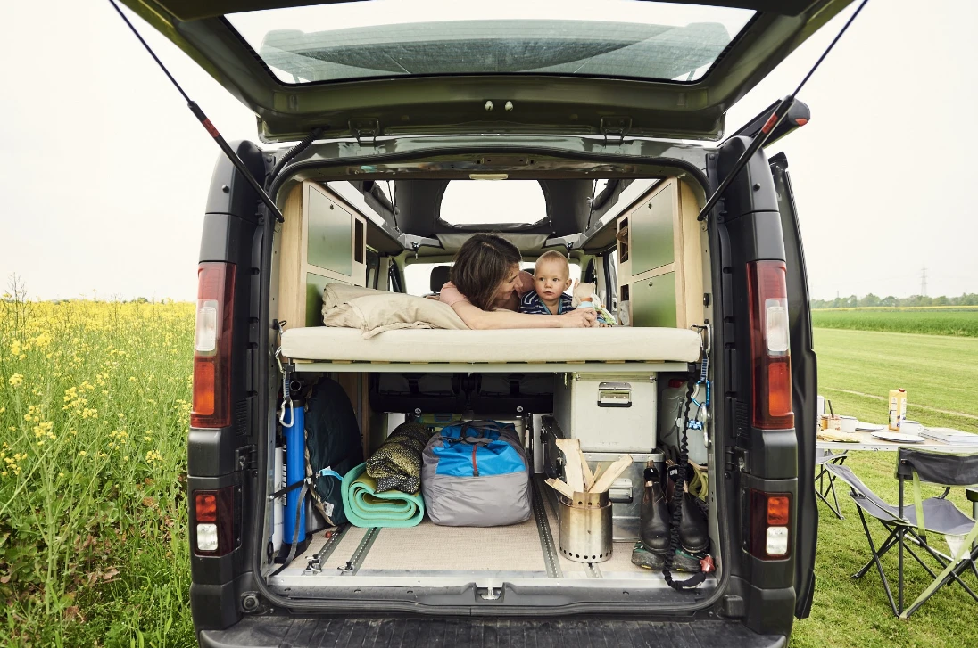 The Kompanja sleeps up to four people on the cabin and roof beds
