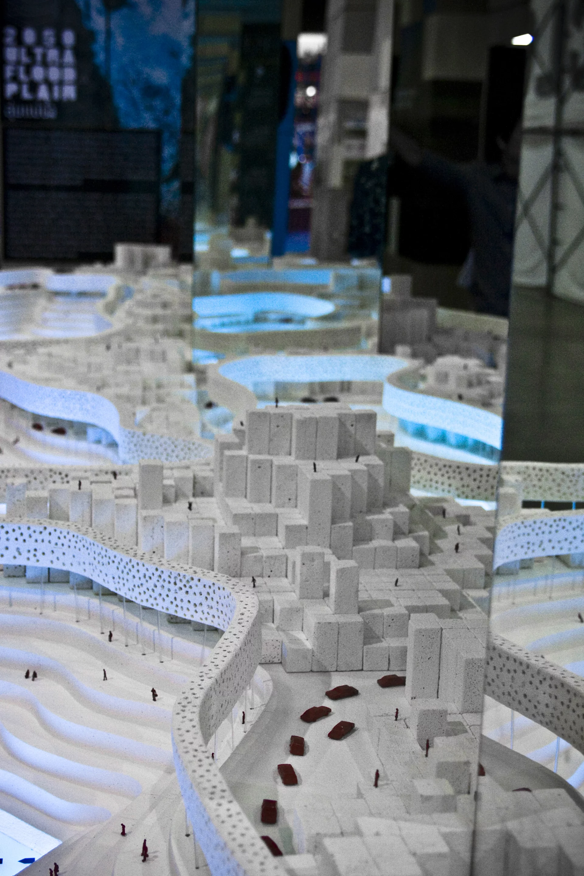 The relative depth of the reservoirs is clear in Shma's physical model of the conceptual Ayutthaya of the future on display at Architect Expo 2012