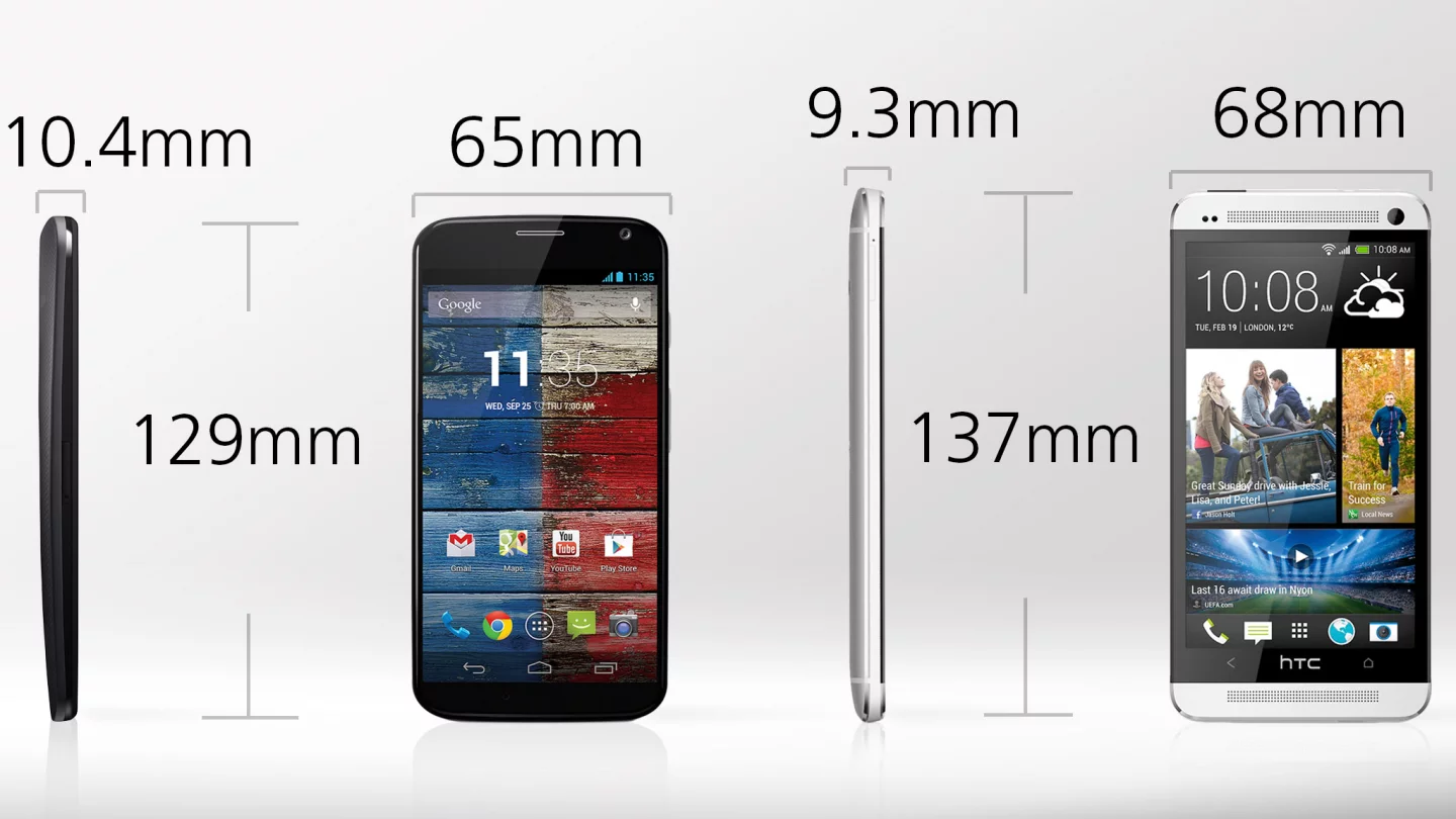 The Moto X is smaller, which might not be a bad thing