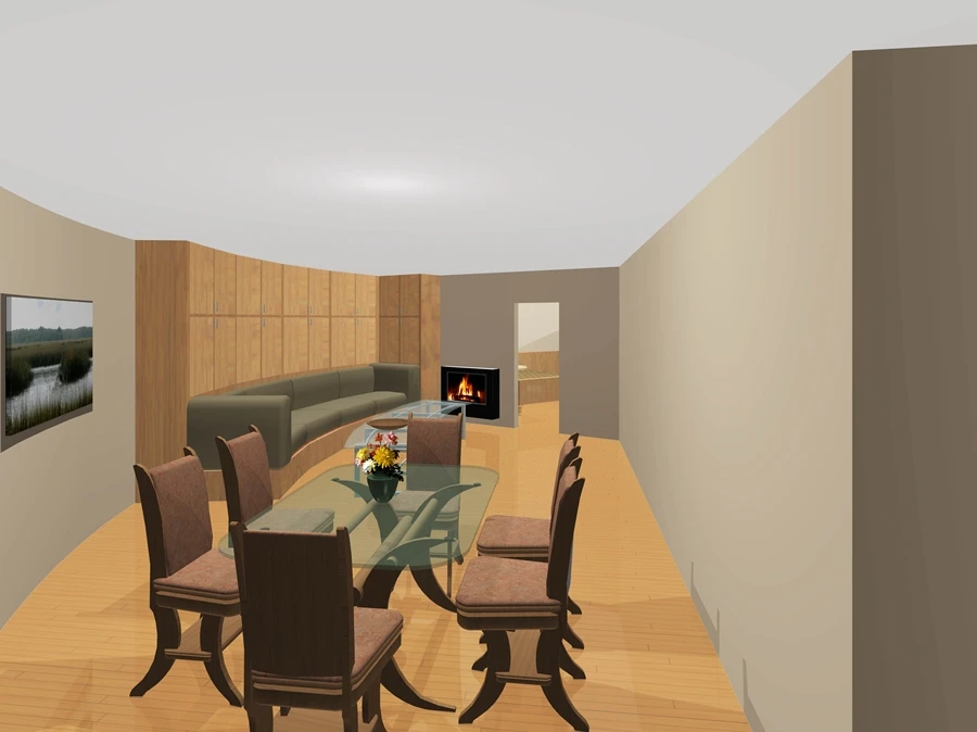 A diagram of an living area in one of the shelter condos