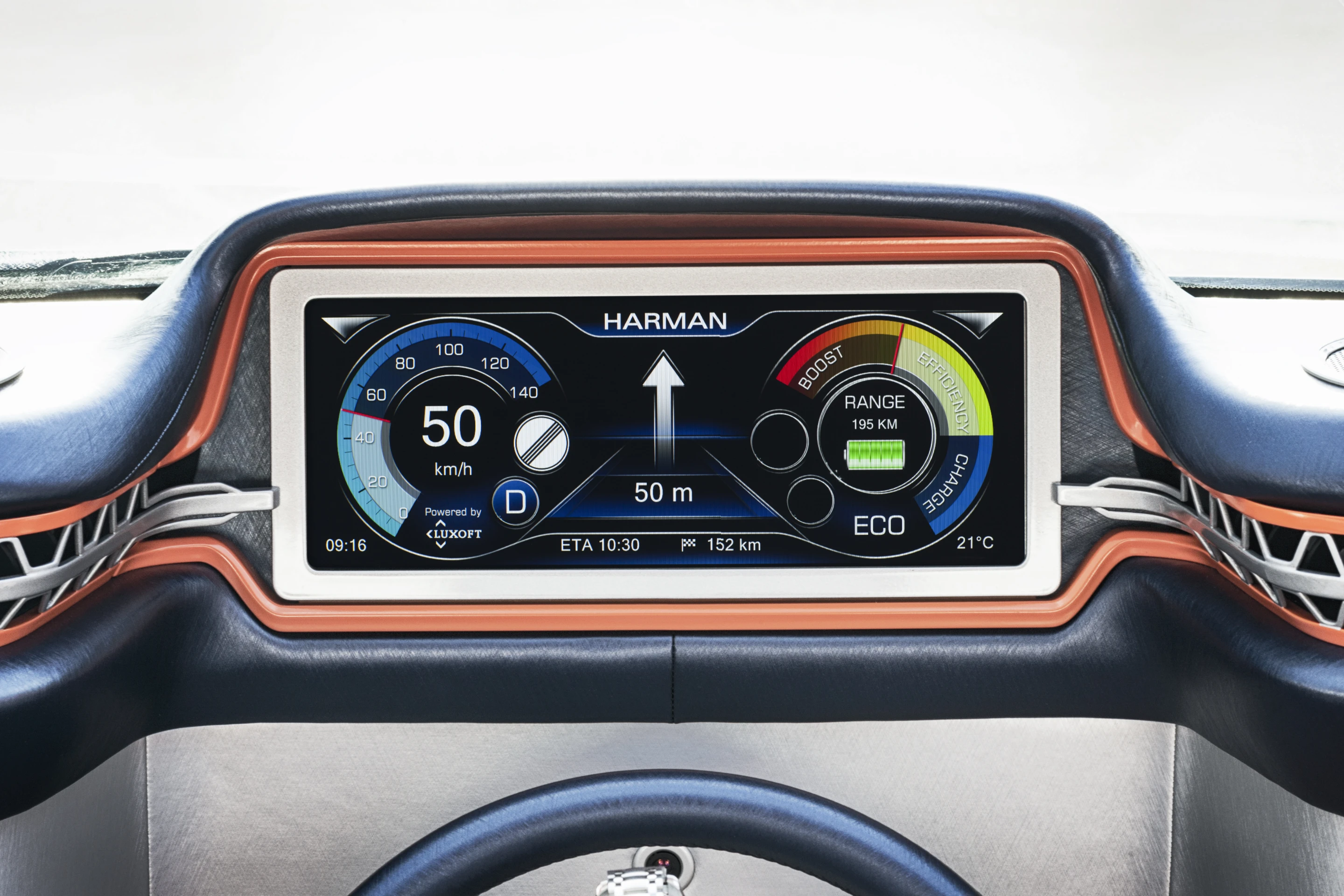 Trip data displayed on a dash console