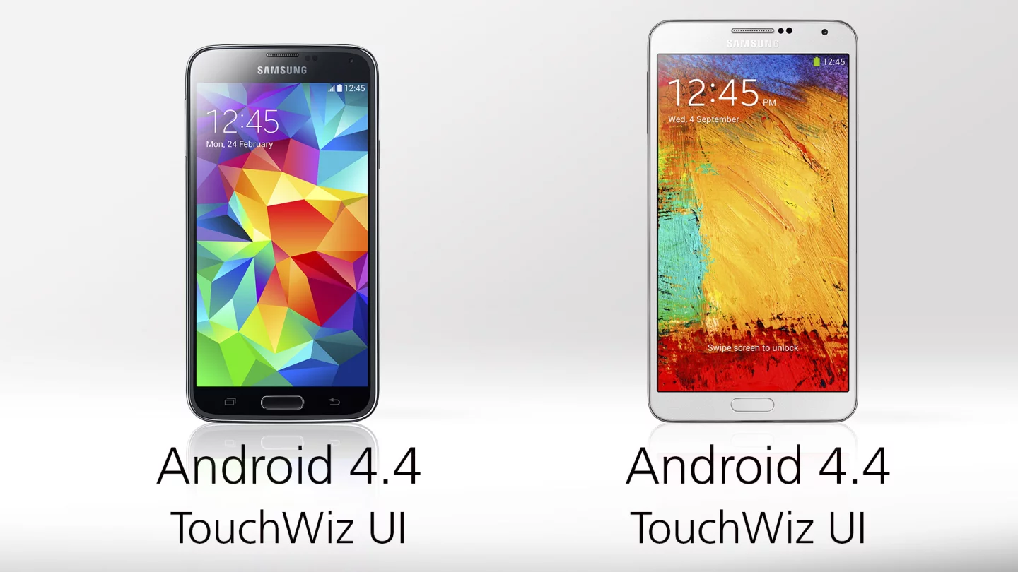 Both devices run KitKat with TouchWiz pasted on top