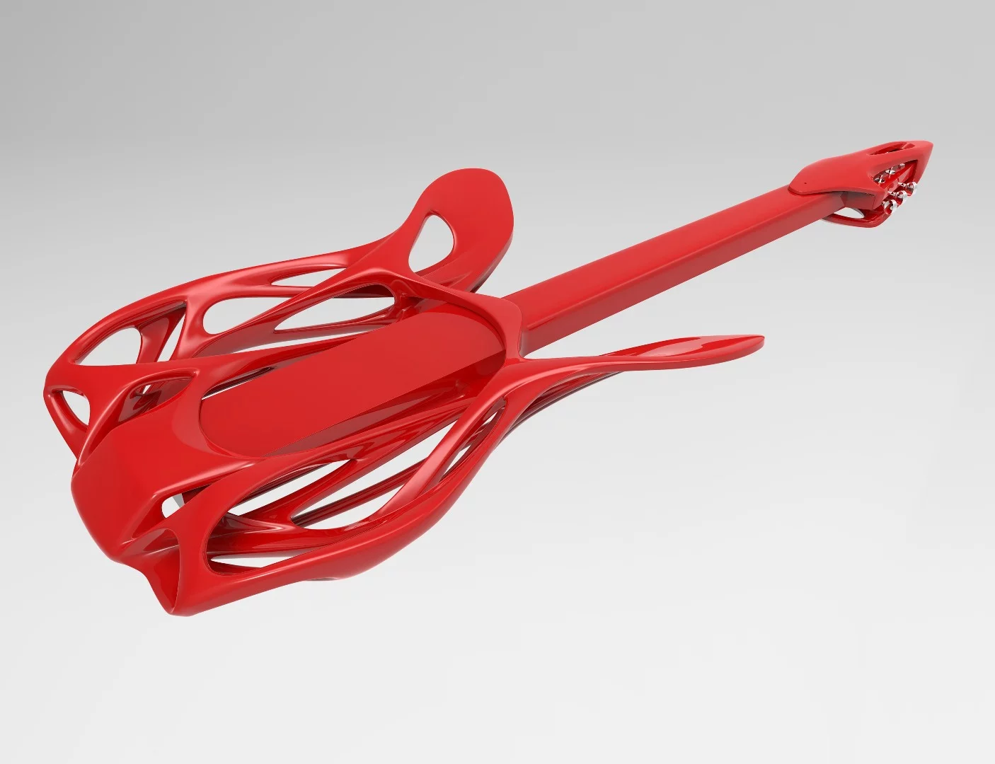 3D software rendering of the 3D-printed Hybrid Slide Guitar