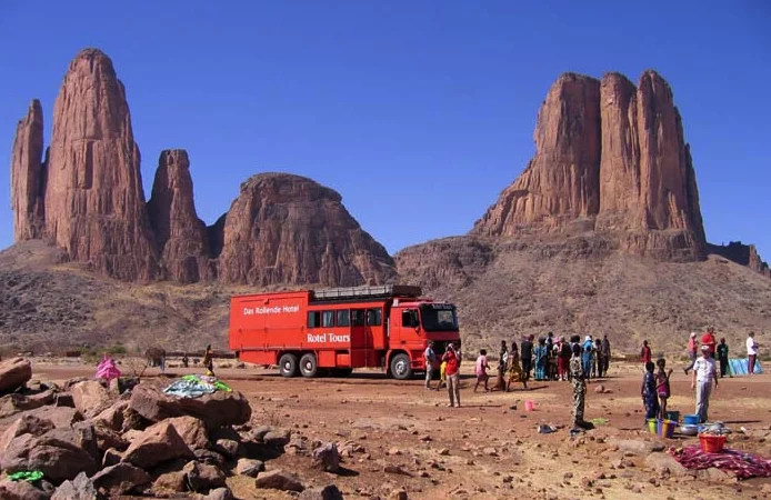 The Rotel rolling hotel takes you off the beaten track and lets you sleep in relative comfort under the stars