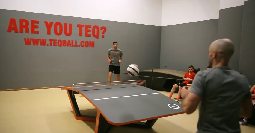 Use soccer style moves in table tennis-like action