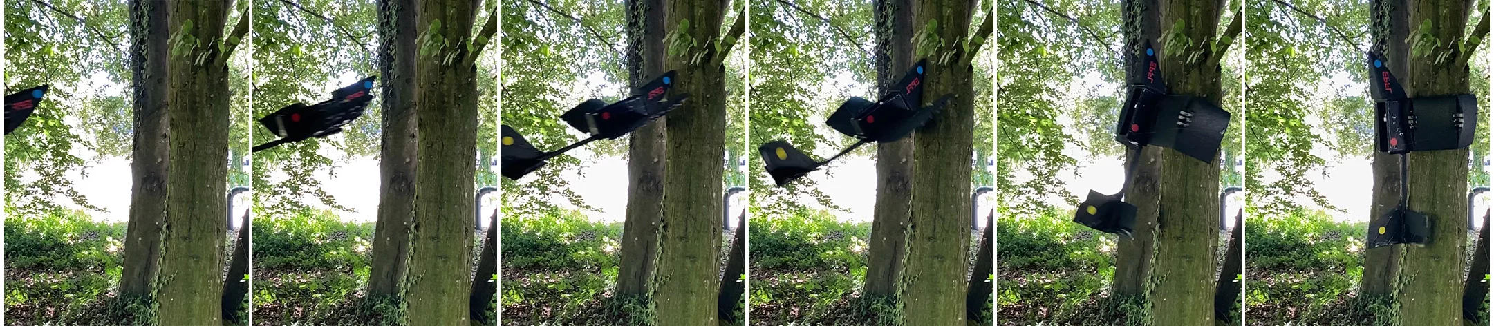 The researchers launched the PercHug UAV manually during experiments, finding that adding hooks to outer surfaces helped with grip and perch