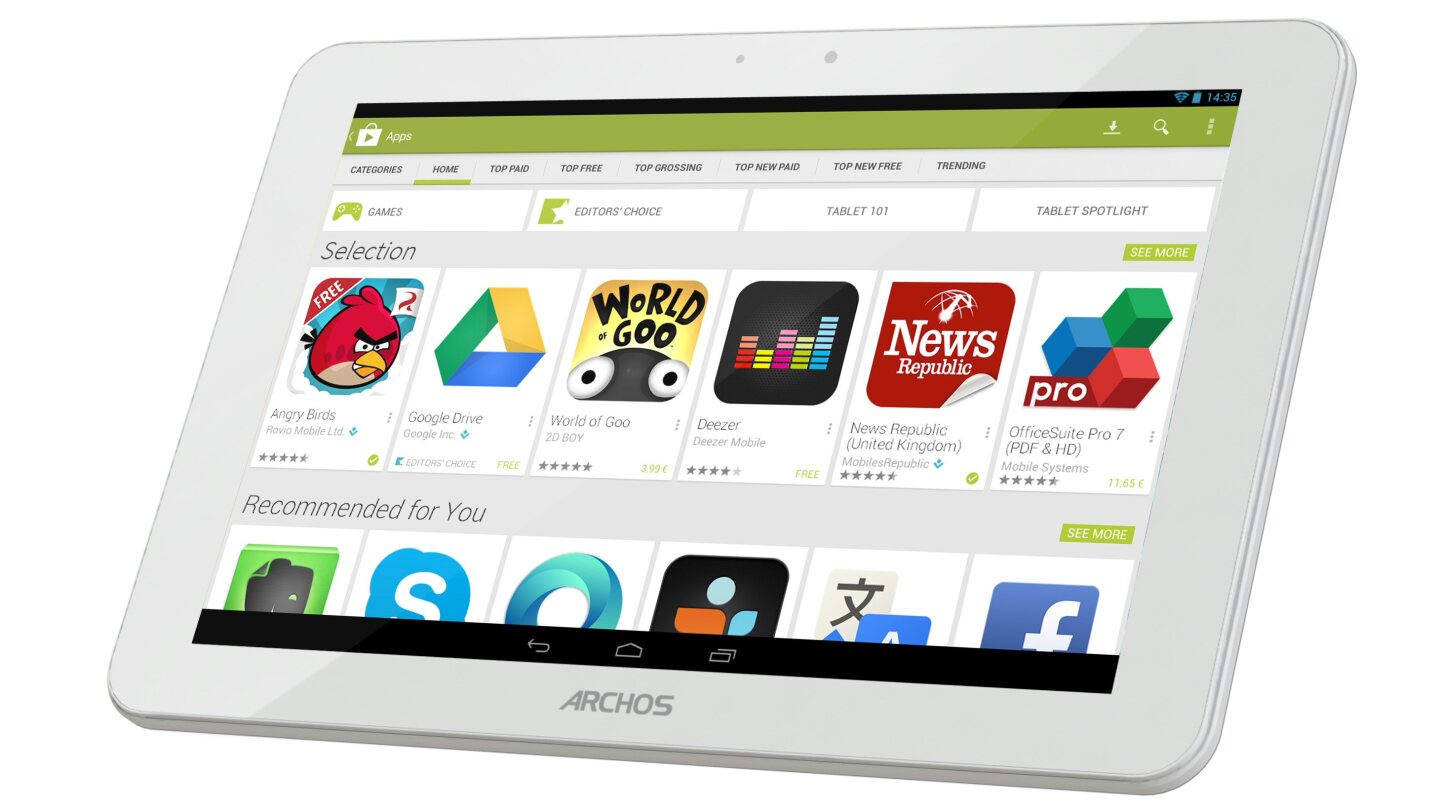 The Archos 101 Platinum runs Android 4.2 and is Google-certified for full access to the Play Store