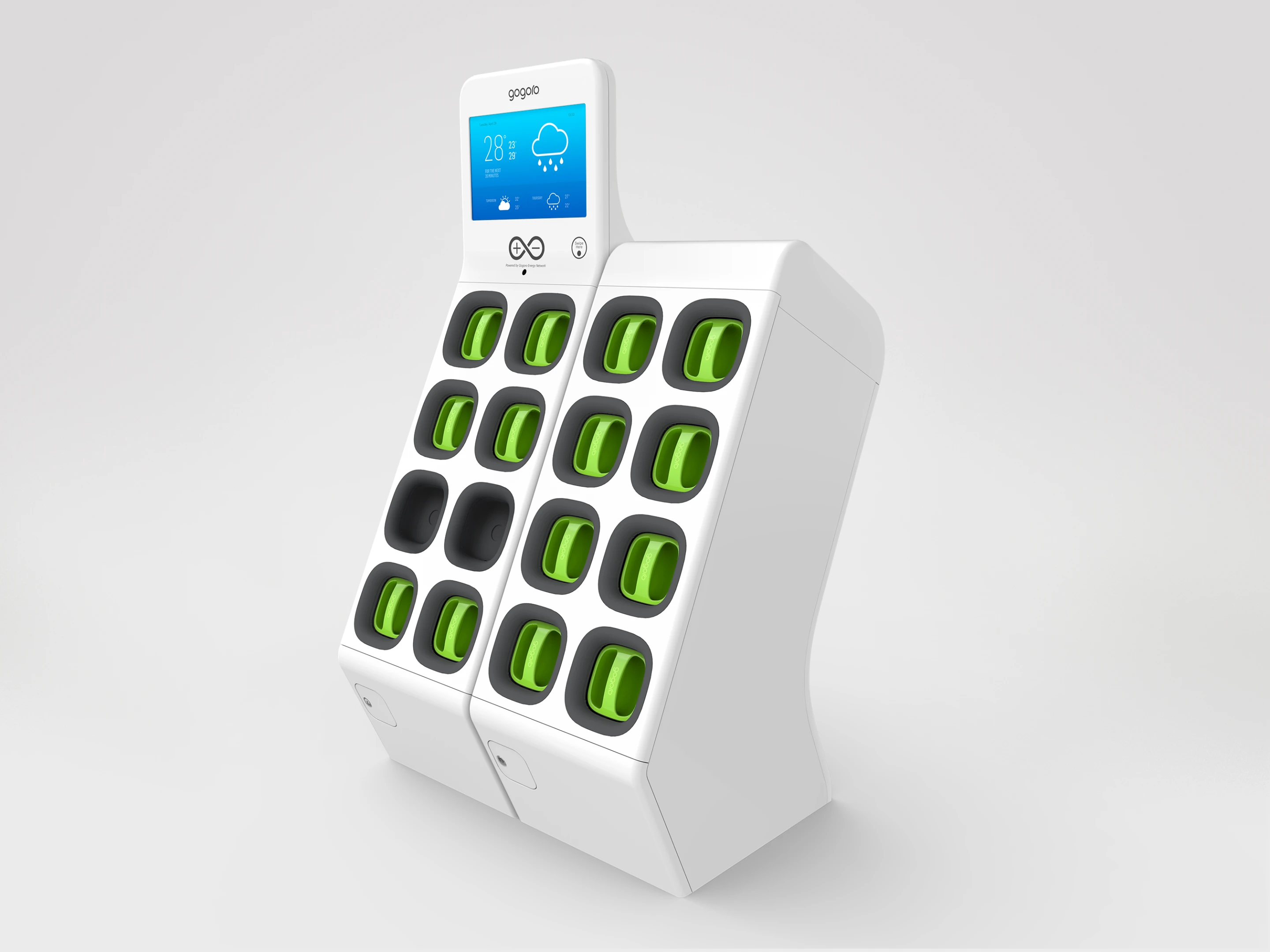 Each battery swap should allow 100 km (60 mi) of travel at an average speed of 40 km/h (25 mph)