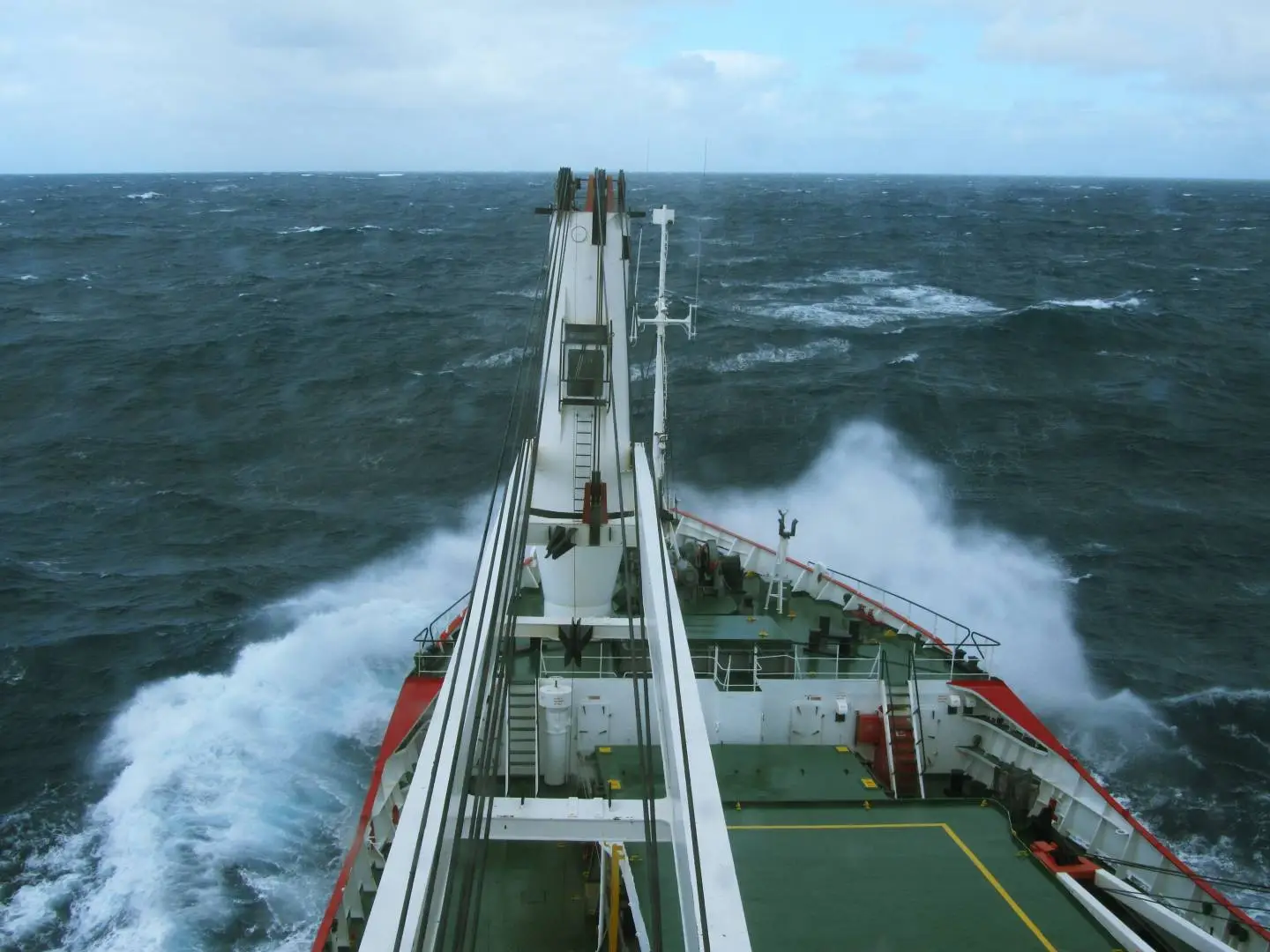 A research vessel investigating the effects of human-created carbon dioxide emissions on the seafloor, which is found to be dissolving at an increased rate