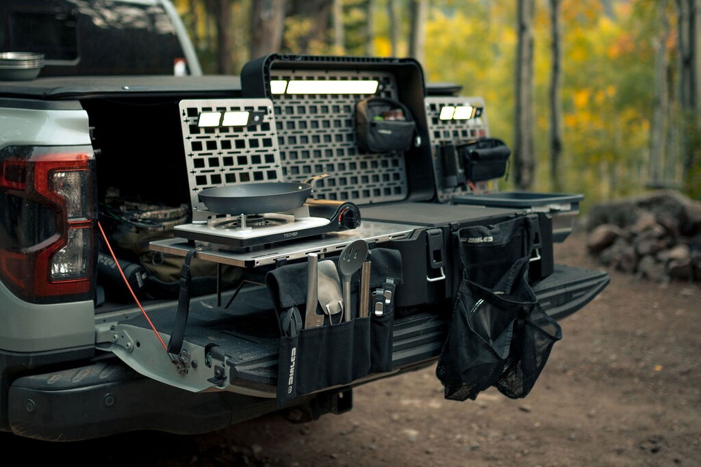 Camping kit packs a full kitchen for four into a case