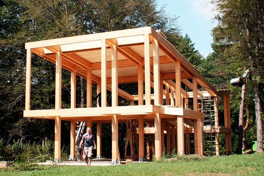 The frame of Passive House Che while under construction