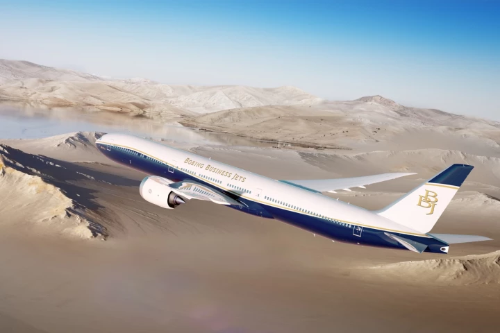 The BBJ 77X has a range of 11,645 nautical miles (21,570 km)