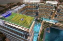 Chelsea Residences is a luxurious Dubai residential skyscraper project that will be topped by a soccer pitch