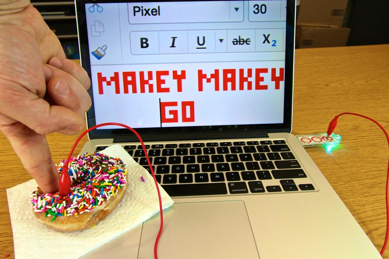 A donut being used as a space bar in a word processor