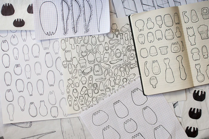 Early idea drawings of the Kuma