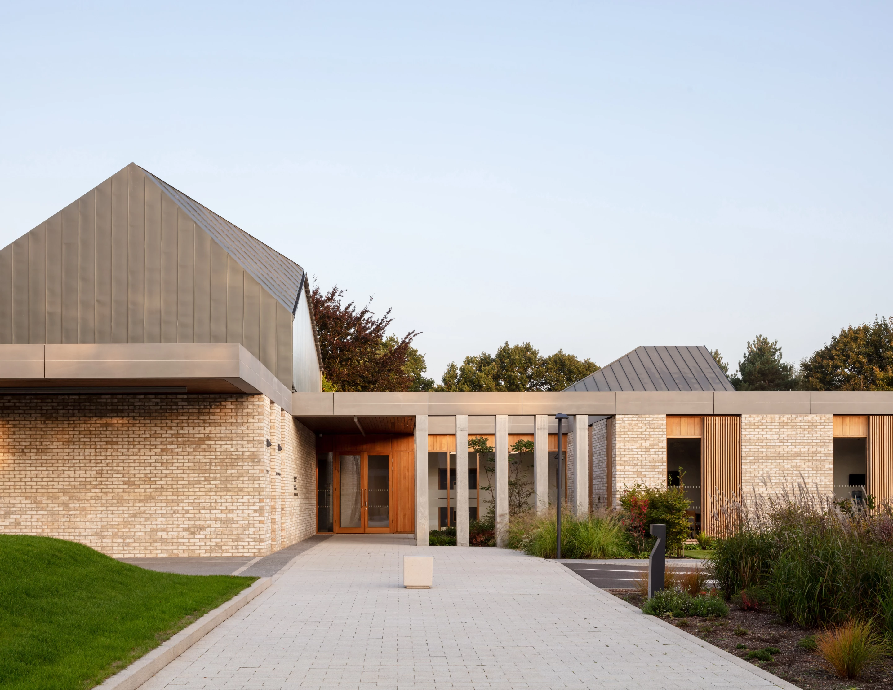 Guildford Crematorium was designed by Haverstock and is located in Guildford. It provides a beautiful secular space for mourners