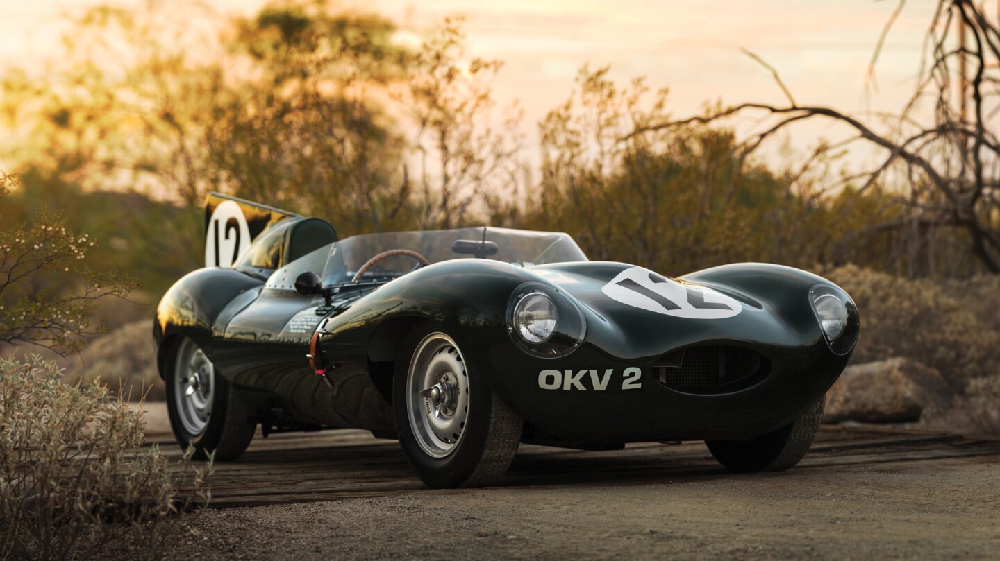 This 1954 Jaguar Works D-Type went to auction at RM-Sotheby's Scottsdale 2018 auction, receiving a high bid of $9.8 million. The factory D-Type received the highest bid of the week at $9.8 million, but fell $2.2 million short of the reserve price. Its provenance is spectacular, being the principal team car driven by Moss and Walker at the 1954 24 Hours of Le Mans and having been raced by six Le Mans winning drivers. It was being sold complete with all the documentation but failed to meet reserve.