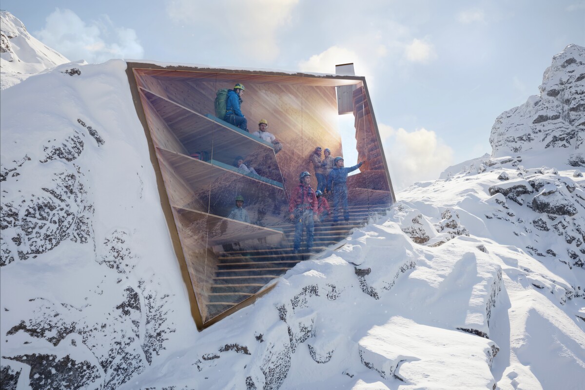 Glass-faced mountain hut nests in the Alps for mind-blowing views