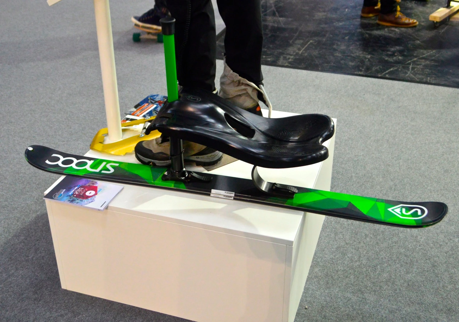 We looked at the Snooc ski sled when it was called the Zibock. The French-designed backcountry sled hikes up the mountain as two skis and assembles into a sled for sliding back down