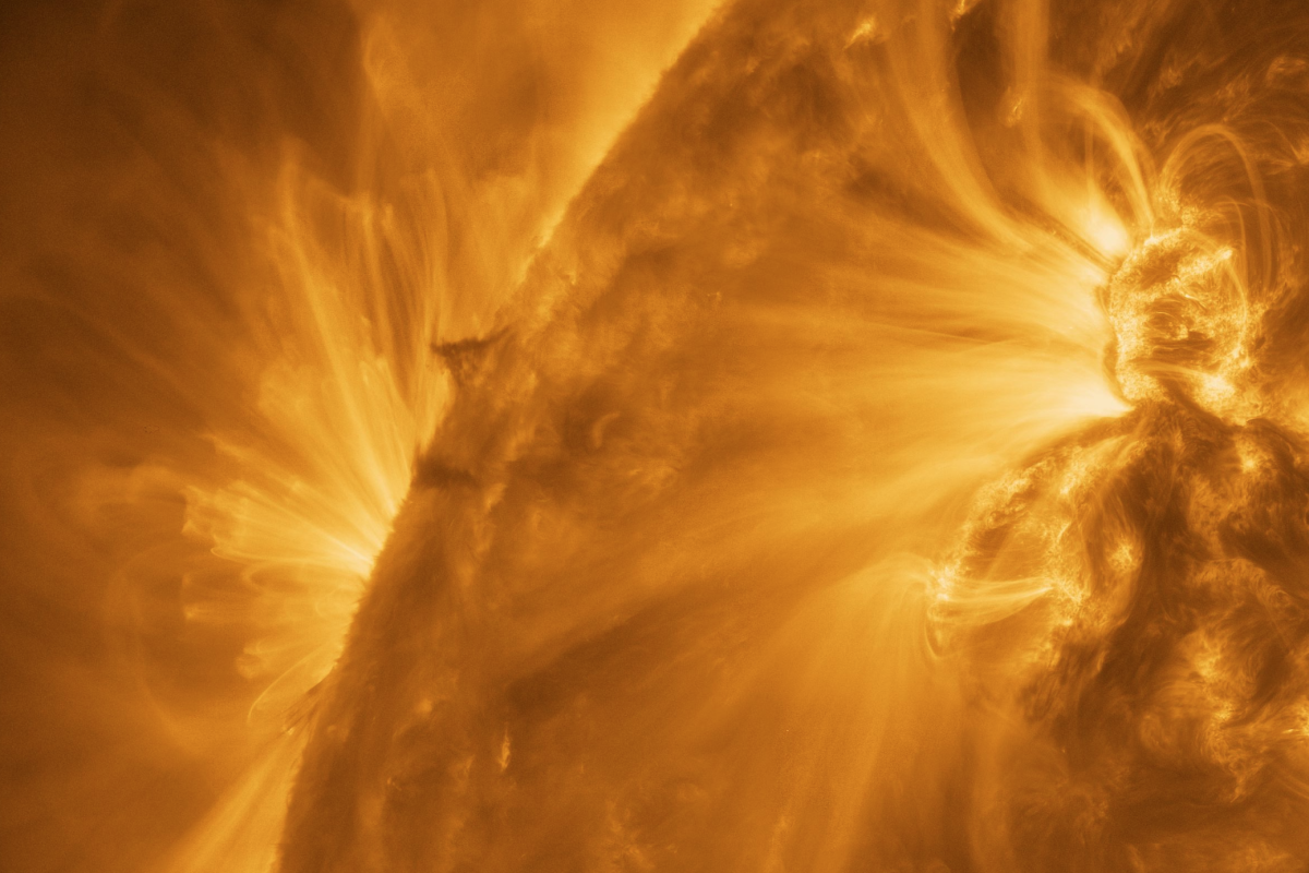 A close-up from Solar Orbiter's record-breaking 83 million pixel image of the Sun