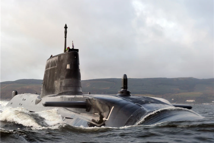 Astute class submarine on sea trials