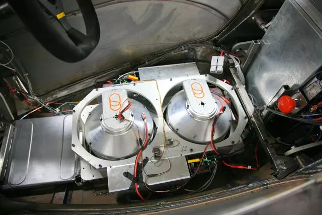 The prototype's two half-scale gyros (Photo: Randolph Jonsson/Gizmag)