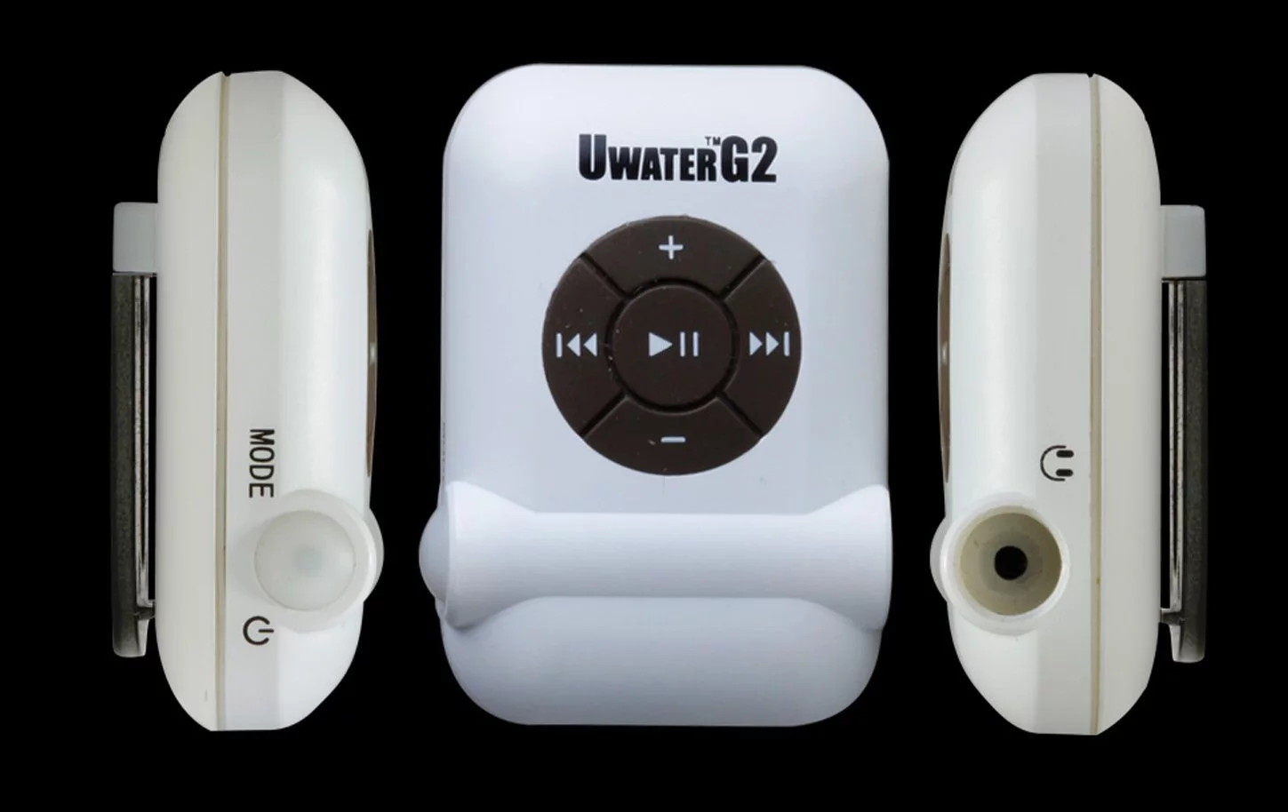 The Ice White version of the UWaterG2 waterproof MP3 player