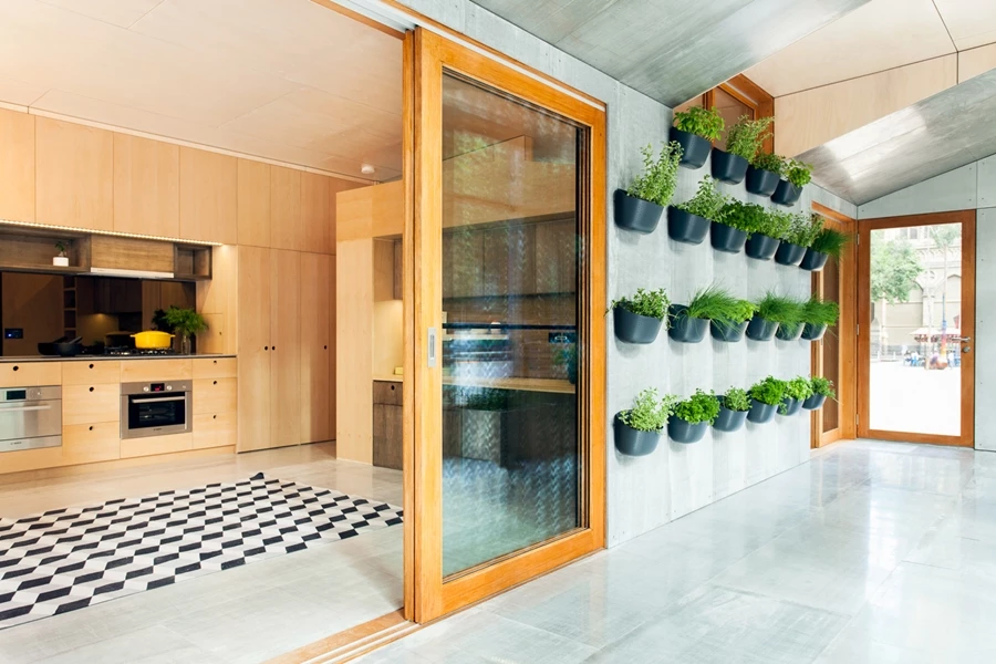 The Archiblox Archi+ Carbon Positive House has an internal vegetable garden