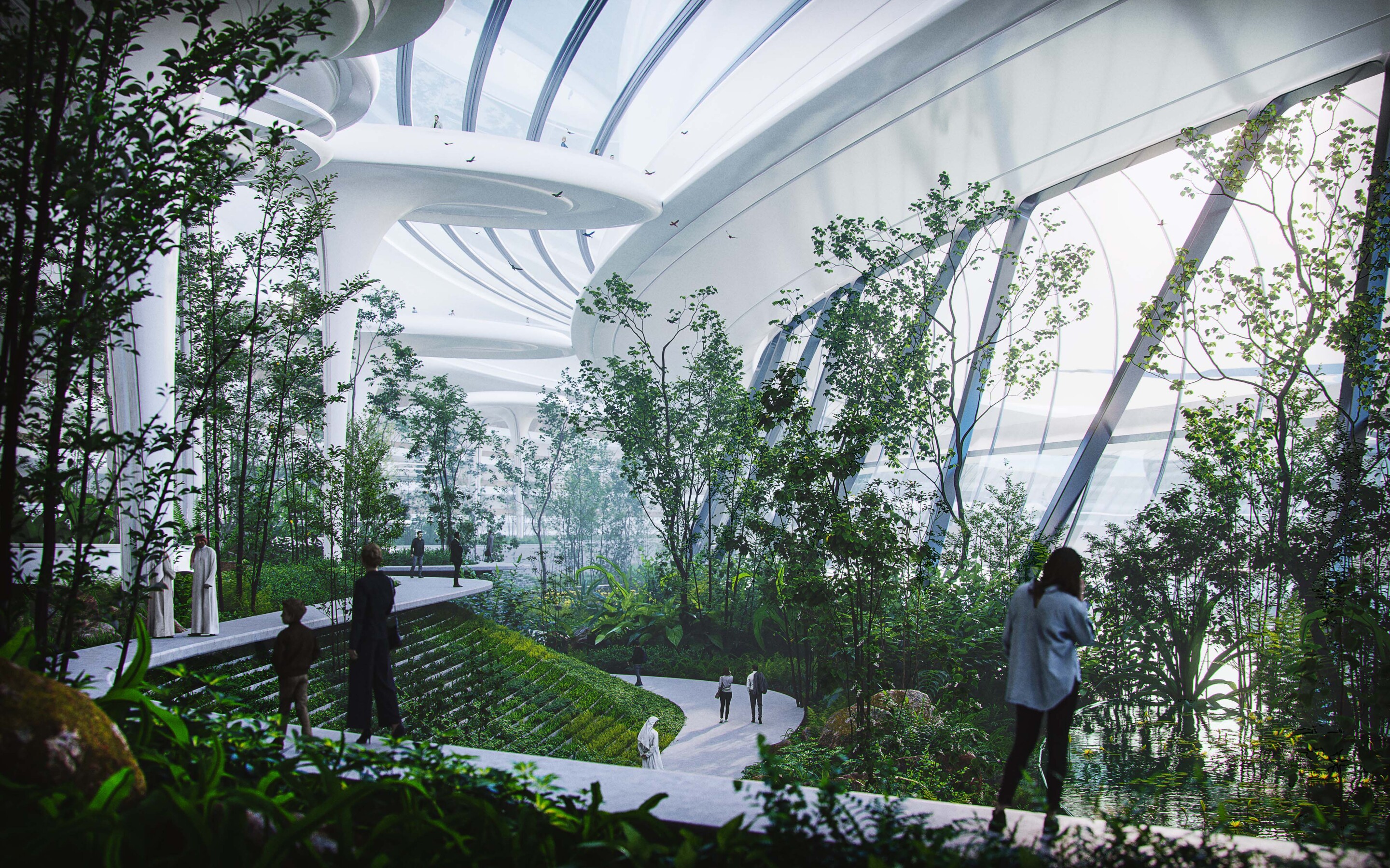 The Downtown Circle would feature a large park area that's arranged over multiple levels