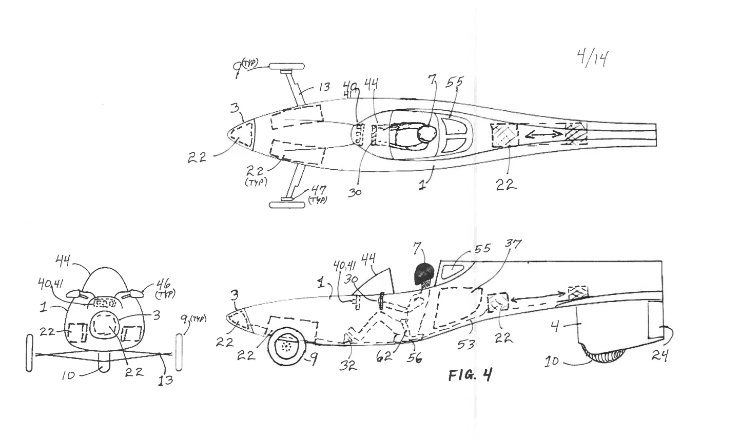 Figures that Dezső drew of the Streetwing showing seating position