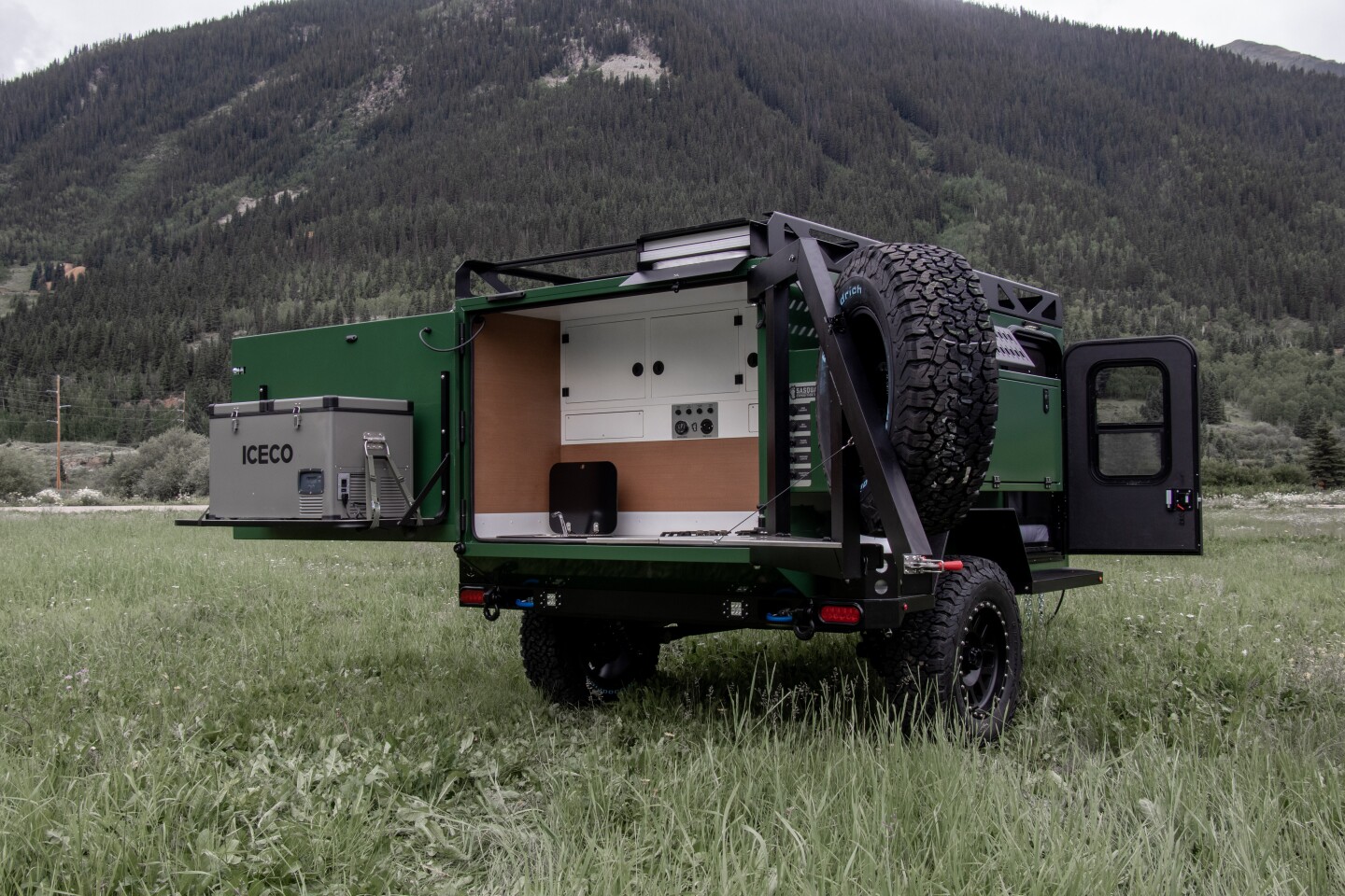 The Iceco fridge comes standard on the Highland 60 Pro and Pro-X trailers