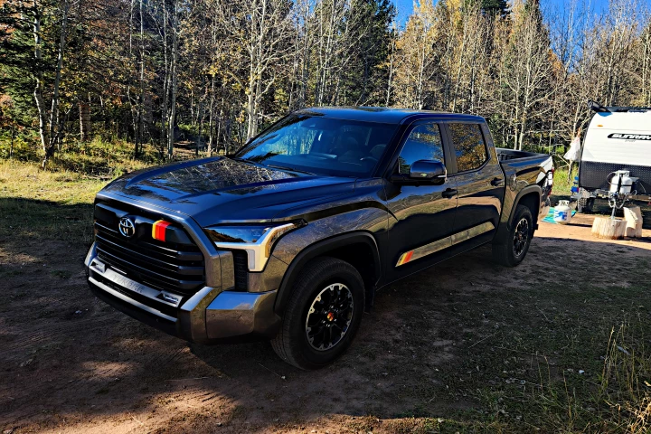 Toyota racing stripes adorn the TRD Rally version of the Tundra at every turn