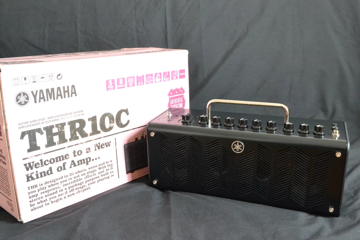 Freshly unpacked and ready for testing – the Yamaha THR10C home/studio amp with Virtual Circuitry Modelling (VCM) technology