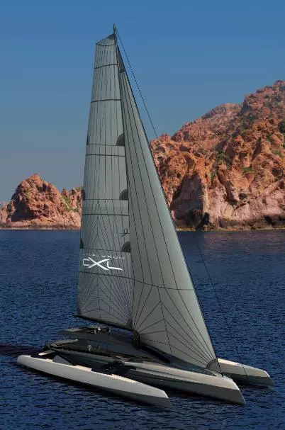 The CXL is a three-deck sloop-rigged trimaran currently in development