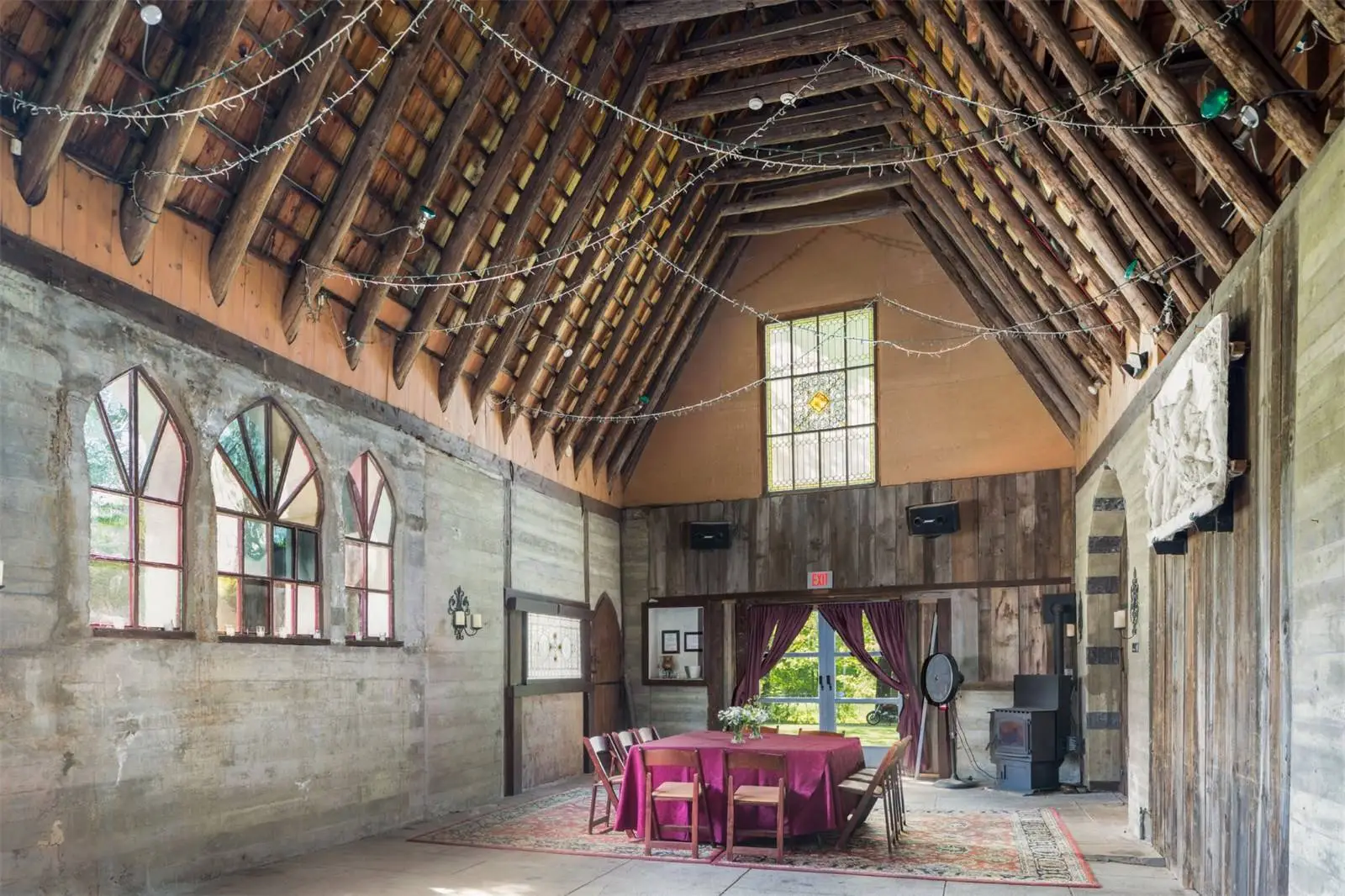 Inside the so-called Tyringham Gingerbread House, commonly used as a banquet hall