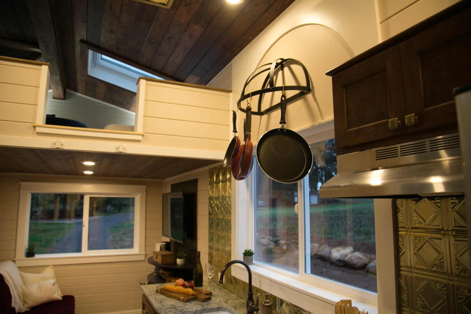 The Theater Home's second loft bedroom is accessed by ladder