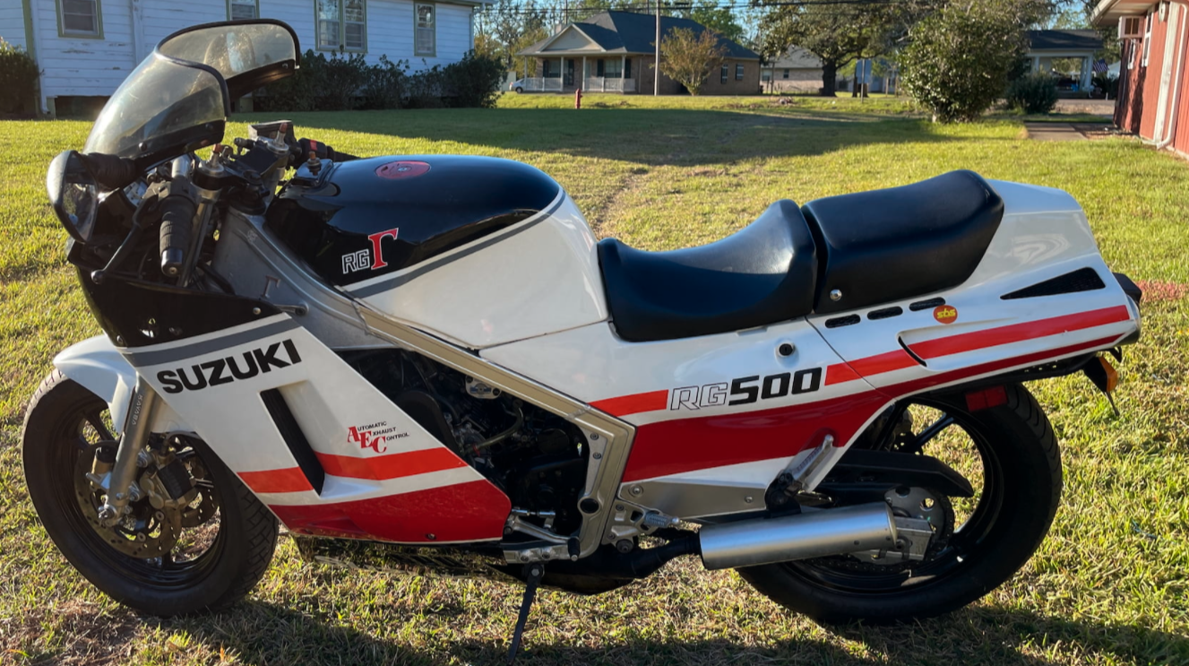 This 1986 Suzuki RG500 Gamma sold for $30,800 as Lot F177 at Mecum Auctions' Las Vegas sale on Friday, 28 January 2022