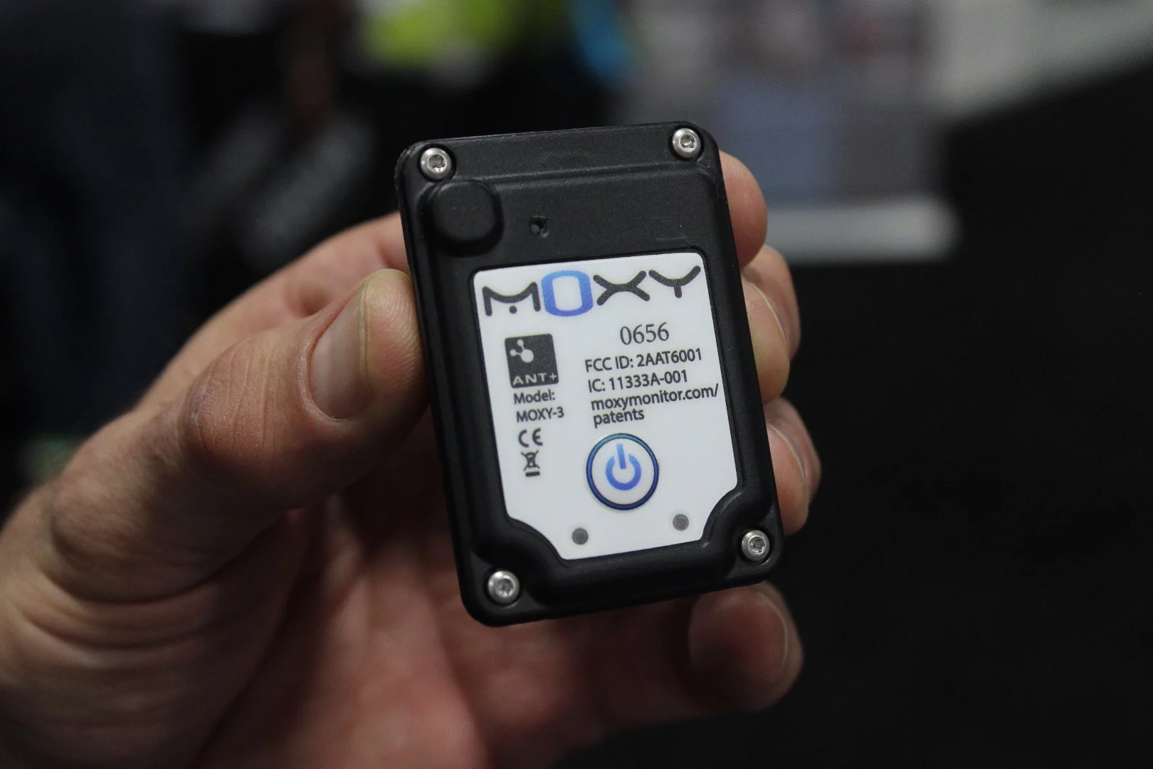 The Moxy Monitor is a little black box that can be worn on the skin to take up less surface area than a Post-it-note
