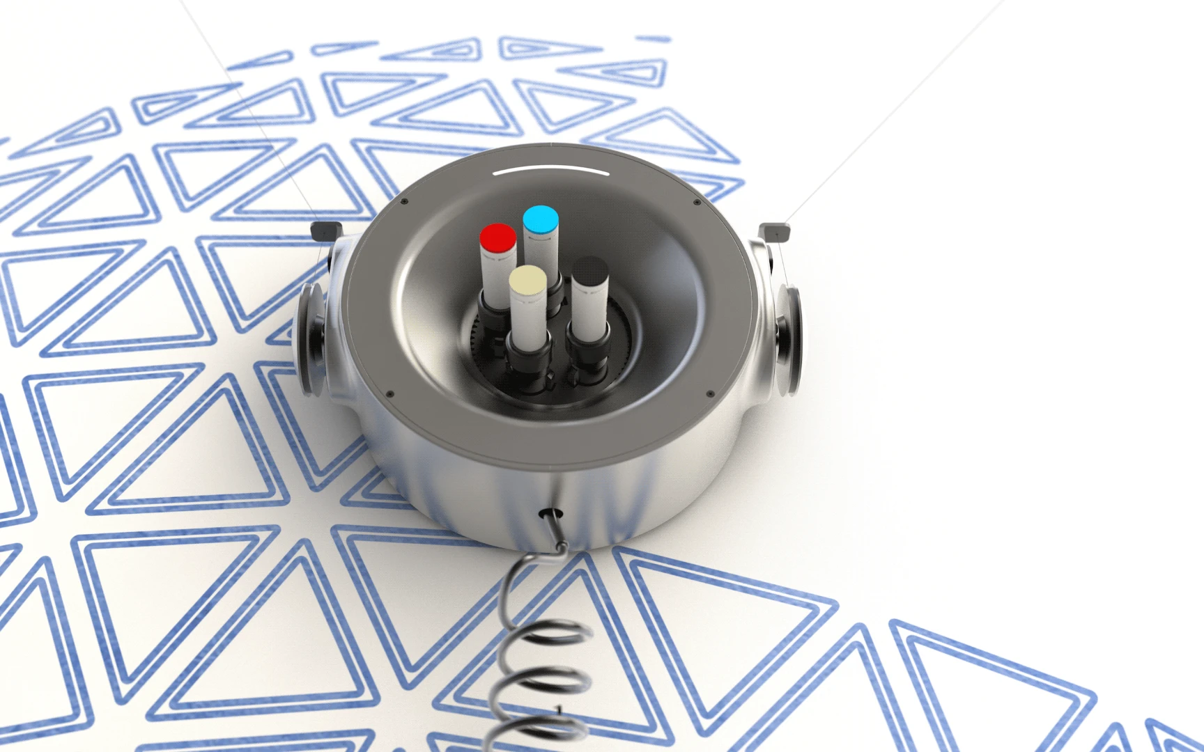 Scribit is equipped with four erasable markers of different colors